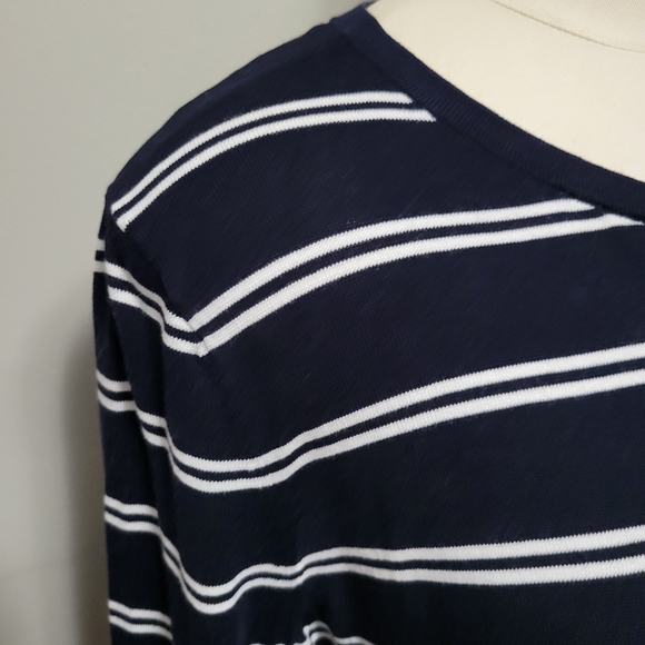 Talbots navy charming stripe cardigan size xlp - Picture 3 of 8
